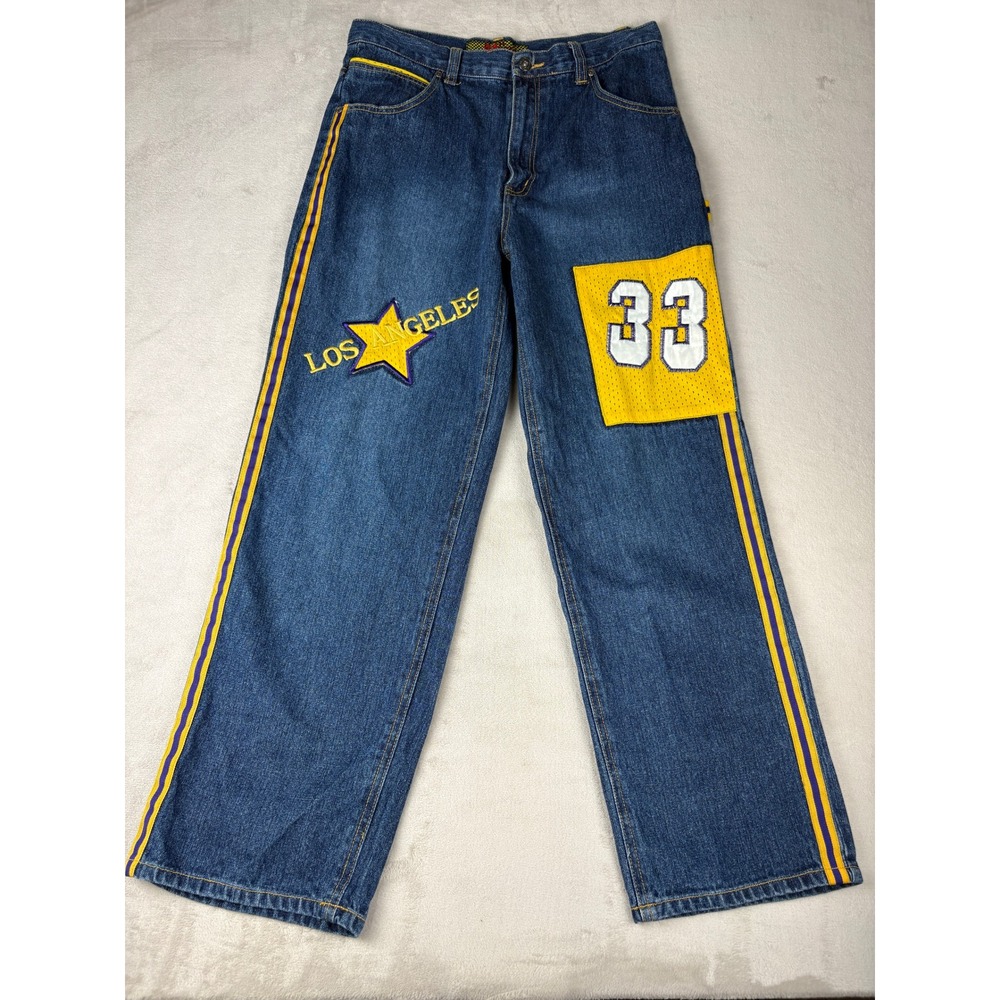 Vintage 34th Street Jeans Co Los Angeles 33 Mesh Patch Denim Pants Mens 34 x 28